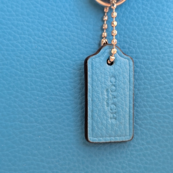 Coach Mollie Blue Crossbody Satchel Tote Bag Silver Hardware EUC - Picture 3 of 10